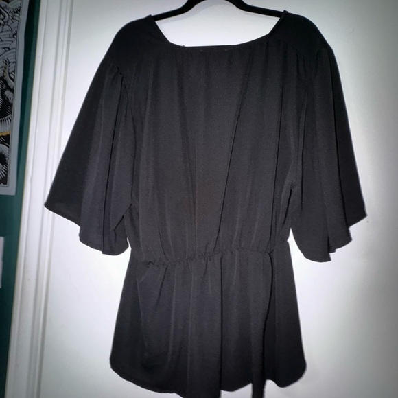 PLUS ANGEL SLEEVE PEPLUM BLOUSE - Picture 3 of 4